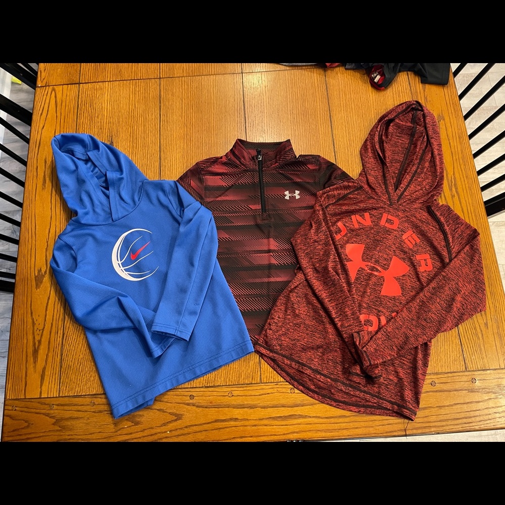 Lot of 3 boys long sleeve athletic tops